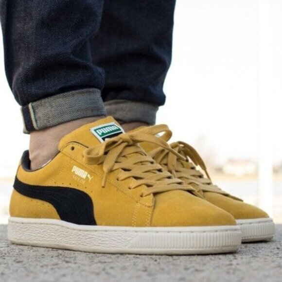 Puma Yellow Black Suede Classic Sneakers - 5.5-6US - Picture 9 of 10